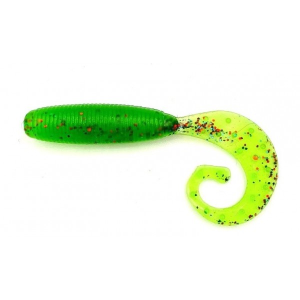 Силиконовая приманка на хищника, Taipan Vibe-Shot, 2,5 дюйма, 8шт/уп, цвет №08 Green neon